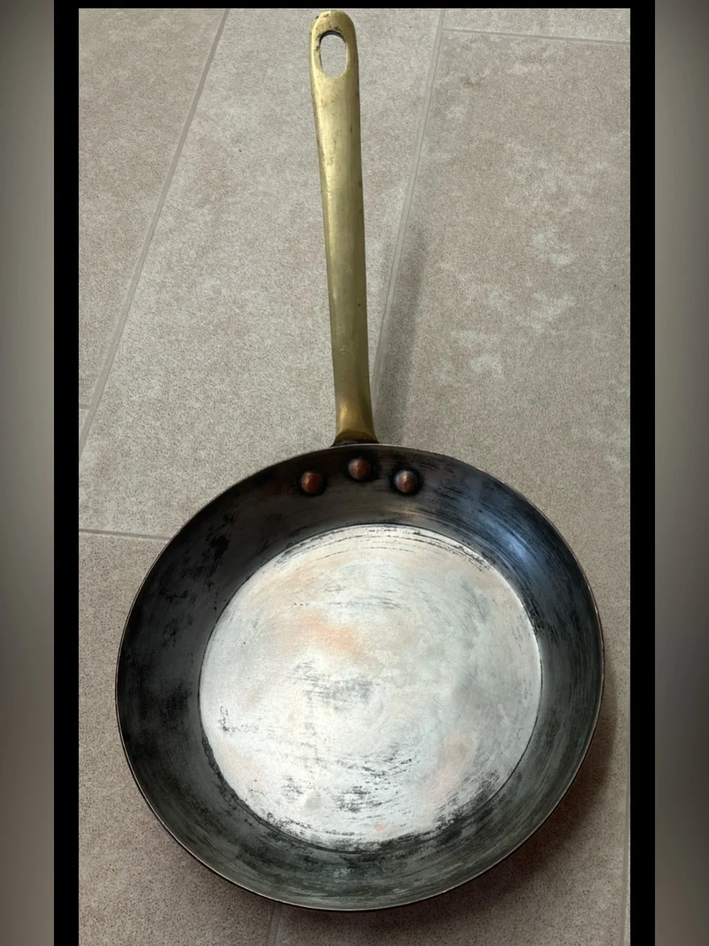 BAZAAR DE LA CUISINE NY/NY SOLID COPPER PAN WITH BRASS HANDLE  8” Upscale Cook